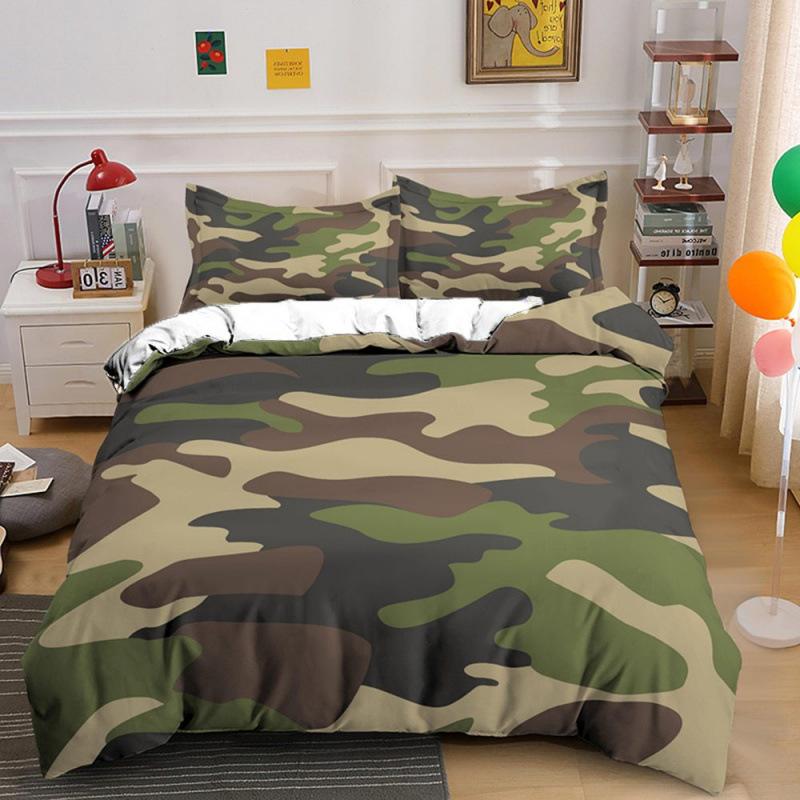 Fashion Camouflage Pattern Three-Piece Set Geometric Plaid Bed Sheet Quilt Cover Pillowcase Bedding Kit