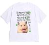 Versatile Korean Lucky Hamster Shortsleeved Printed Tshirt Tops Women Cute Kawaii Hamster Meme Graphic Casual Streetwear Y2k