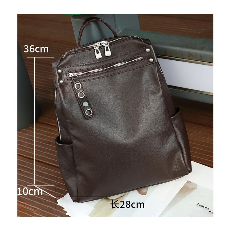 Women Natural Cow Leather Backpacks Lady Cowhide Design Large Capacity Bags Female Retro Versatile Backpacks Ladies Fashi Bag
