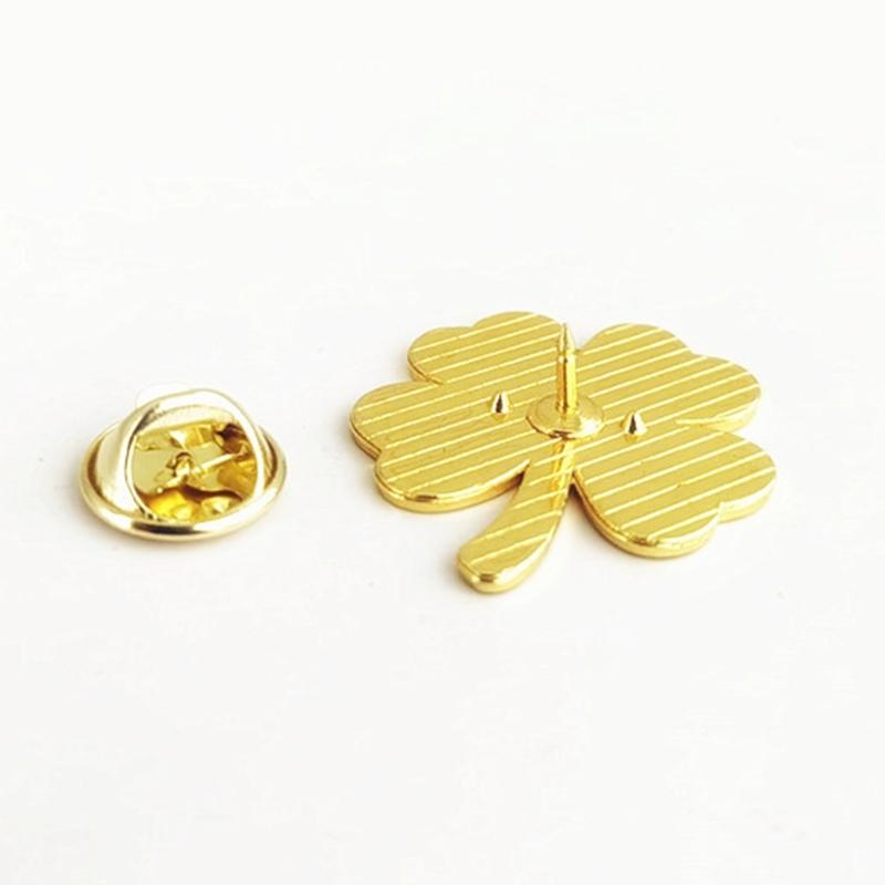 Shamrock Shaped Lapel Pin Four Leaf Clovers Brooch Fashion Clothing Jewelry Accessory For Men And Women