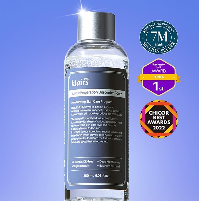 K-Beauty Starter Set for Sensitive Skin – Klairs Basic & Best Trio (Unscented)