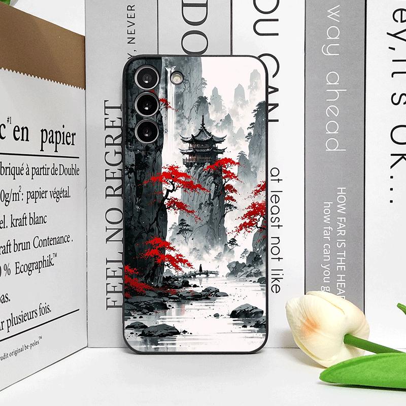 

Ink Art Print Japanese Landscape Mountain Phone Case for OnePlus 13 12 13R 11 10 8T 9 Pro Nord CE2 CE3 ACE 2 ACE 3 5G Soft Cover OnePlus Nord CE2 5G