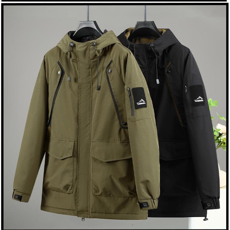 Herren Winterjacken Übergröße 11XL Cargo Windbreaker Jacke Wasserdichte Mäntel Mode Lässig Camp Jacken