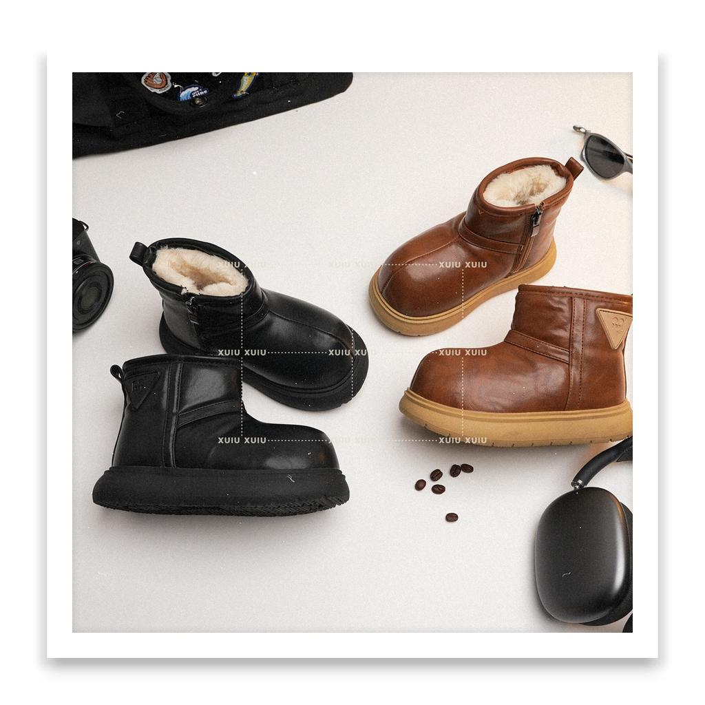 XSHX "Kapibara" Children's Dolphin Snow Boots Side Zipper Thick Fleece Cold Resistant Boys and Girls [Wenzhou Shoes]