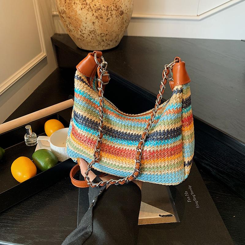 Woven Bag Women's Large-capacity New Summer Crossbody Seaside Vacation Beach Bag