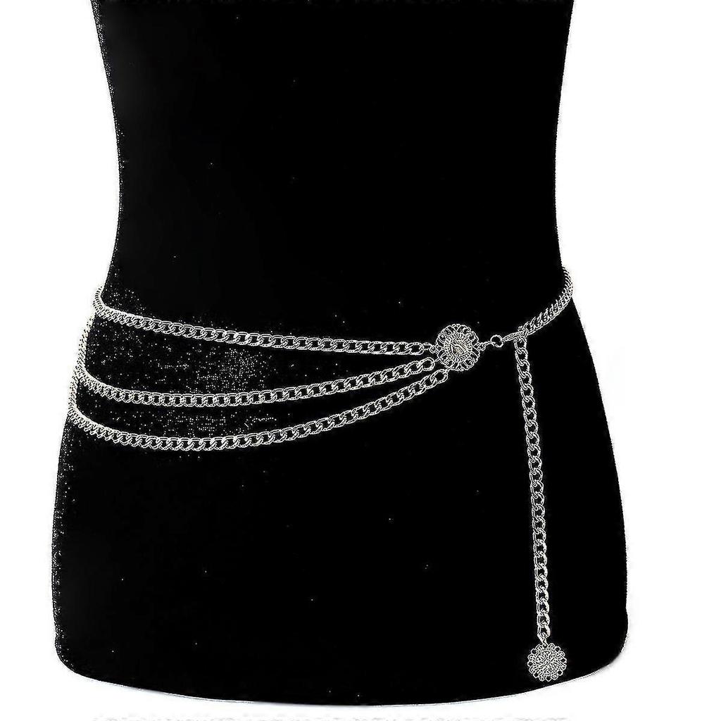 Damen Vintage Gürtel Kette Verstellbar Charme Taillenband Quaste Ketten Gürtel - RiRi