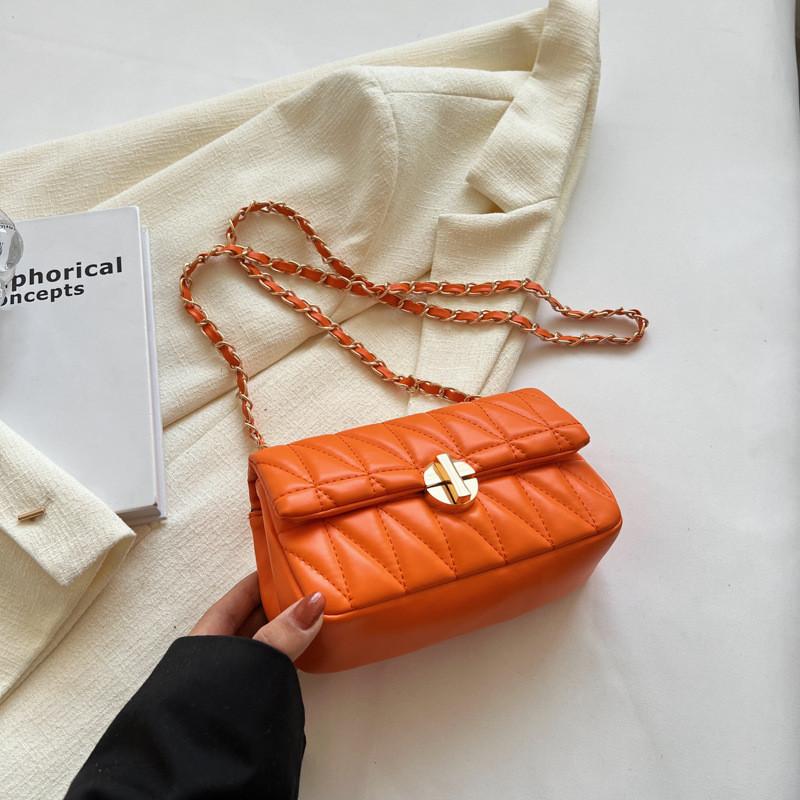 Trendy Quilted Square Shoulder Bag For Women 2023 Fashion Pu Leather Chain Crossbody