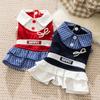 Luxury Plaid Dog Dress College Style Dog Clothes Autumn Warm Puppy Shirt Skirt Cute Bow Cat Princess Dress Chihuahua Pet Apparel