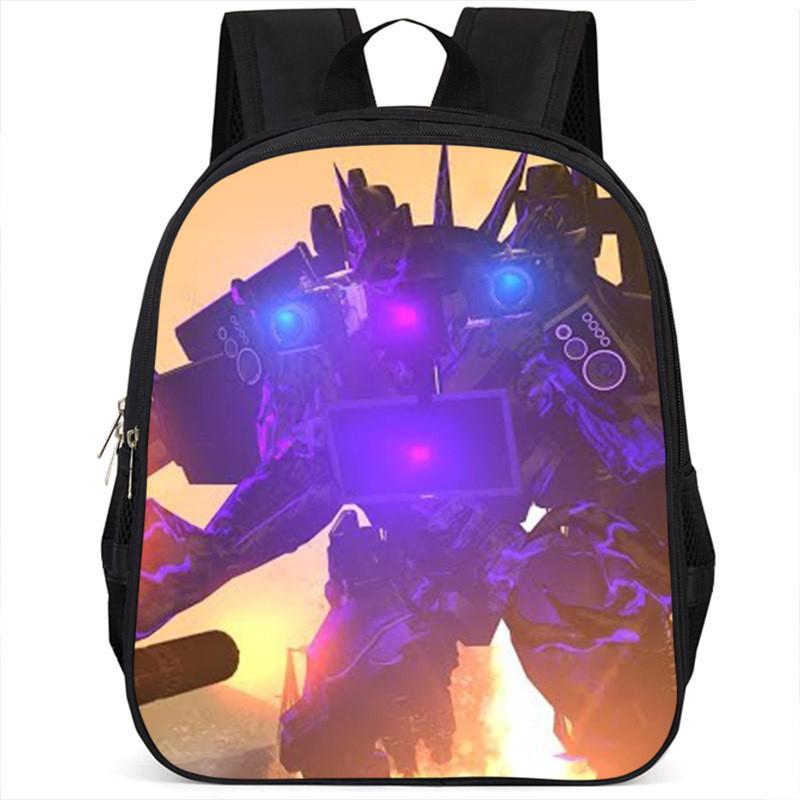 Fashionable Skibidi Toilet Kids Backpack Large Capacity Nylon Bag Unisex Design