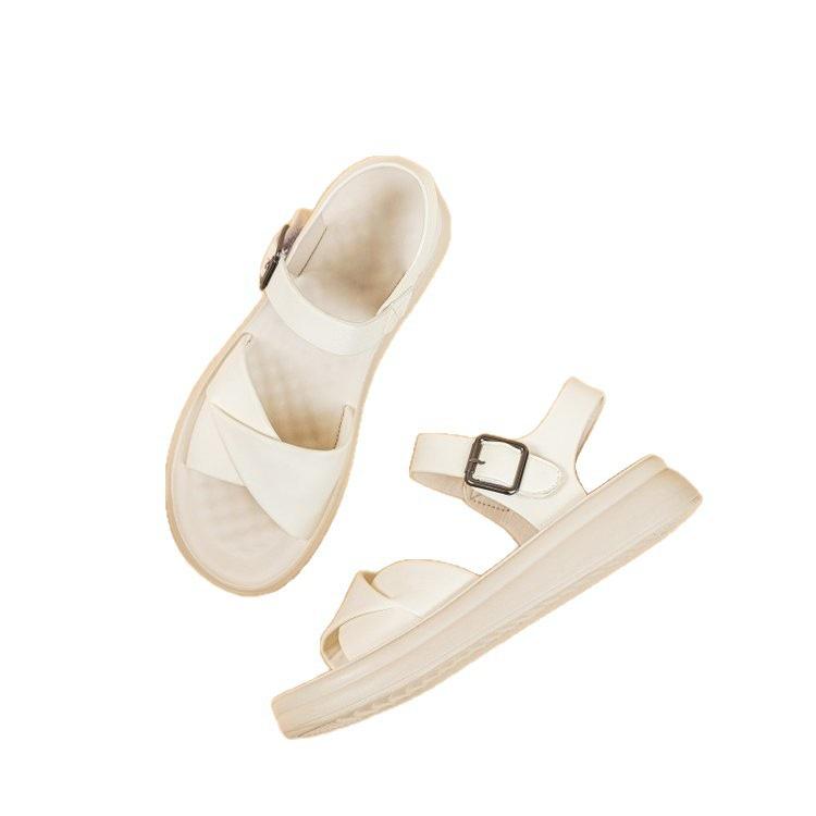 Platform Sandals, New Casual Outer Wear In Summer, Flat-bottomed Small Fragrant Style with Skirt, Two Sandals.
