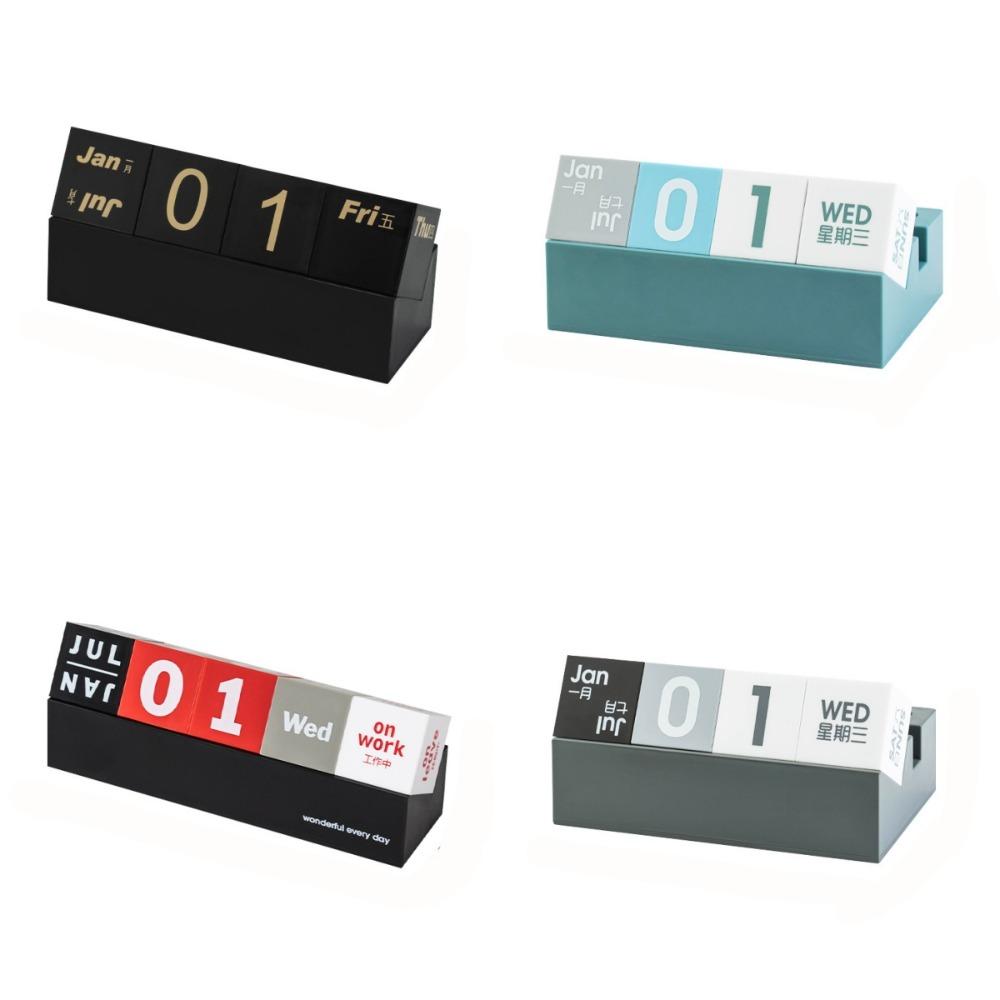 Ornaments Cube Shape Perpetual Calendar Creative Phone Holder  Decorate Supplies