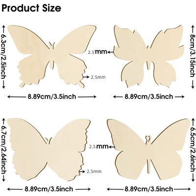 10 Stück Holz Schmetterling Rohlinge Holzscheiben Kinder Malen Basteln Hochzeit Ostern Heimdekorationen Schmetterling Geburtstagsfeier DIY Geschenk