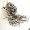 Hemp Scarf Linen Muffler Hemp Stole Gingham Check Navy Blue and Pink [Dolly Para] Women's (Navy Blue)