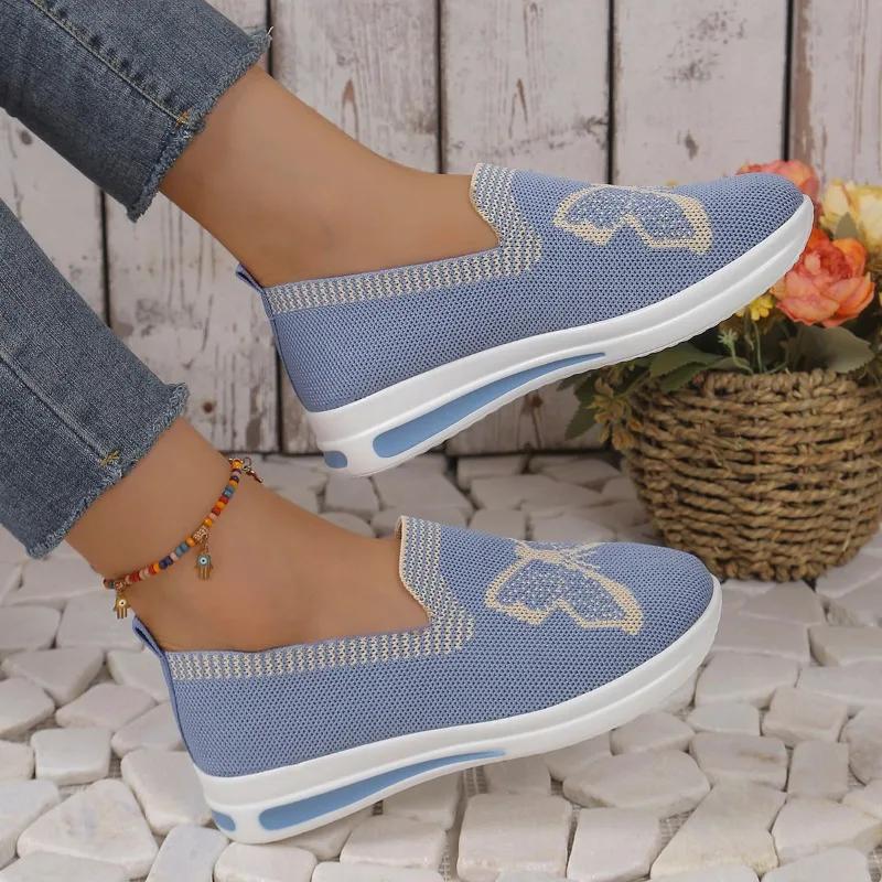 2024 New Fashionable Women's Sports Shoes Color Matched Versatile Spring and Autumn Mesh Breathable Low-Heel Casual Shoes