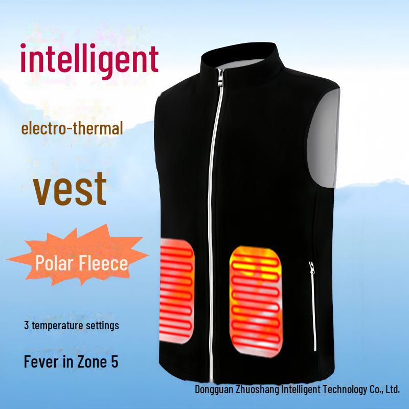 Elektrická vyhřívaná vesta, hřejivá fleece odolná proti chladu s možností nabíjení