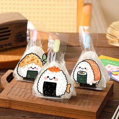50/100Pcs Lovely Cartoon Triangle Rice Ball Packing Bag Seaweed Onigiri Sushi Bento Making Mold Bento Accessories Sushi Bags