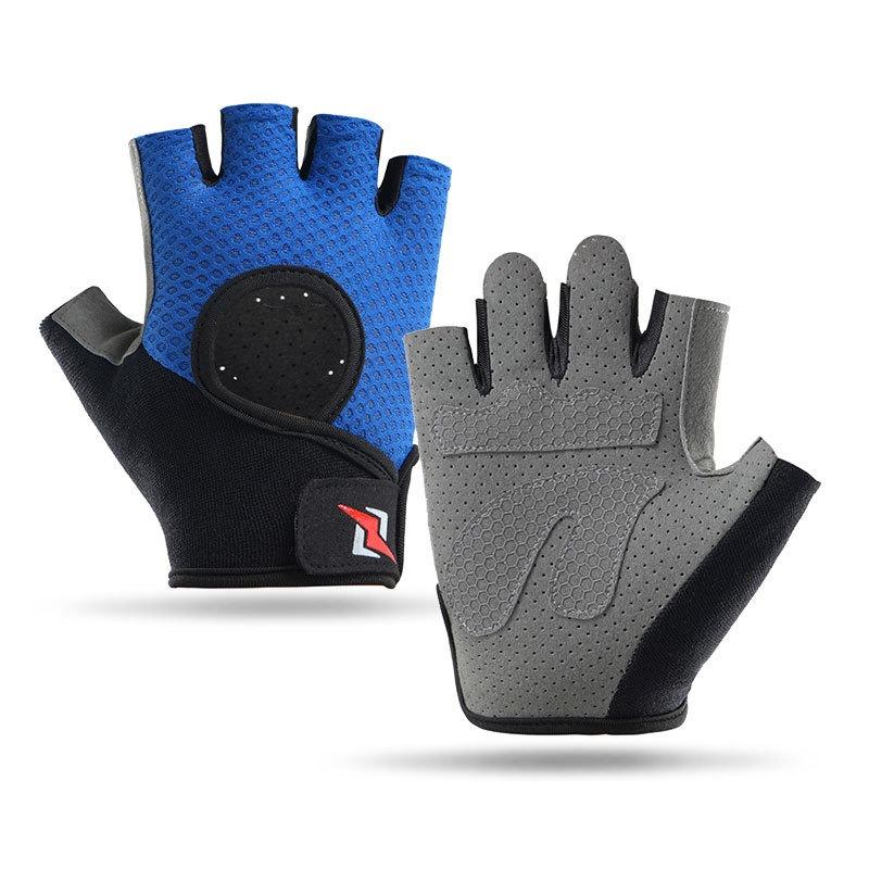 

Fitness Gloves Half Finger Outdoor Sports Wear-resistant Anti Cocoon Lightweight Breathable Non Slip Cycling L синій