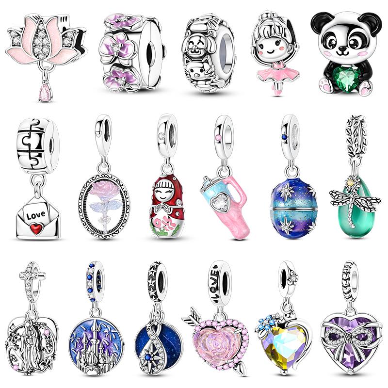 Copper Charm Fit Original Bracelet Diy Beads Pendant Nesting Doll Sewing Machine Fine Jewelry