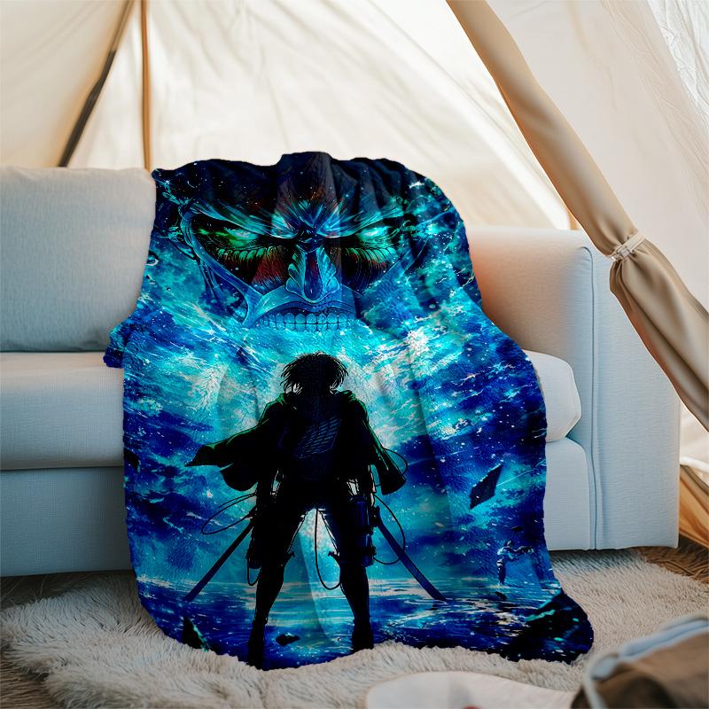Attack on Titan3 printed throw blanket—lightweight,soft,warm;versatile blanket for all seasons—perfect as &air-conditioning throw,nap blanket