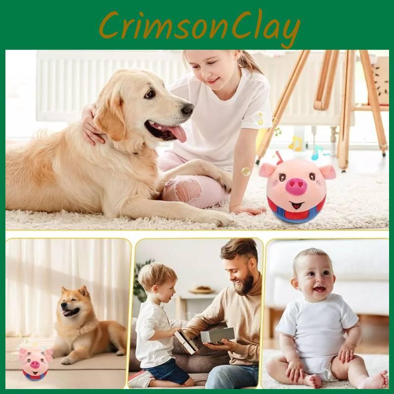 Adorable Bouncing Pig Toy With Plush Fabric And Soothing Music For Baby Toddlers