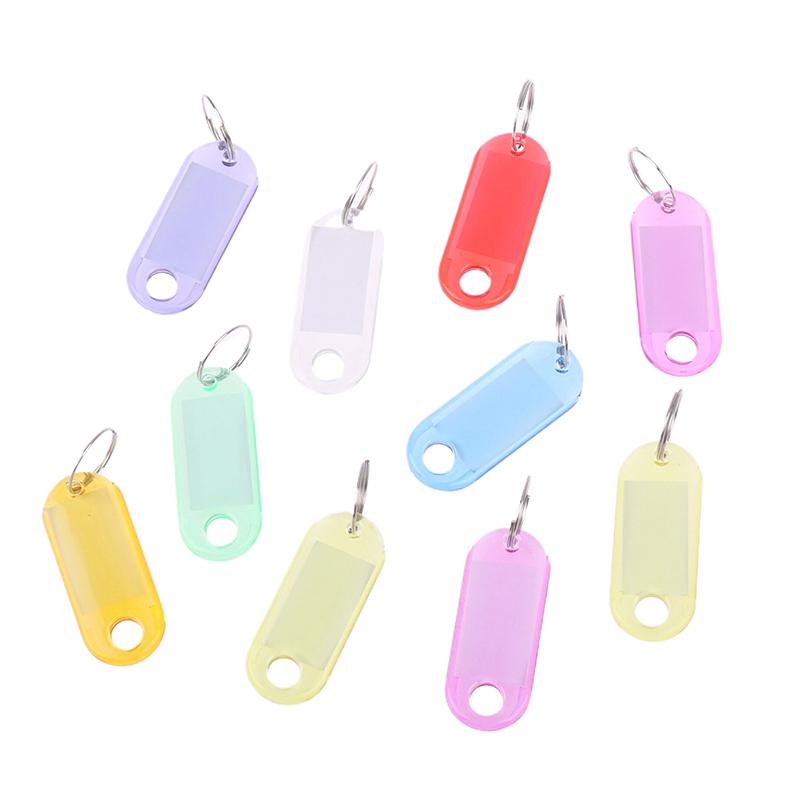 10Pcs Multicolor Keychain Key Id Label Tags Luggage Id Tags El Number Classification Card Key Rings Keychain Random Colors