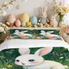 Bedding Pillowcase Quilt Cover 3-Piece Set Cute White Rabbit,Easter Egg Pattern,Easter Decoration