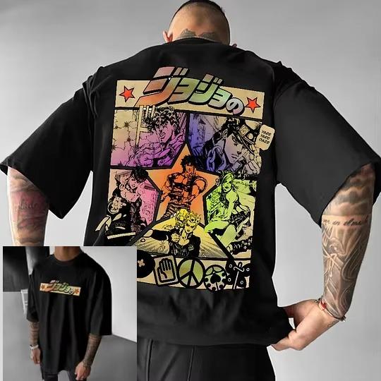 Anime Giapponese Jojo Abbigliamento Uomo Harajuku Estate Y2k Magliette Grafiche Oversize Larghe Cotone Donna Manica Corta Magliette Top