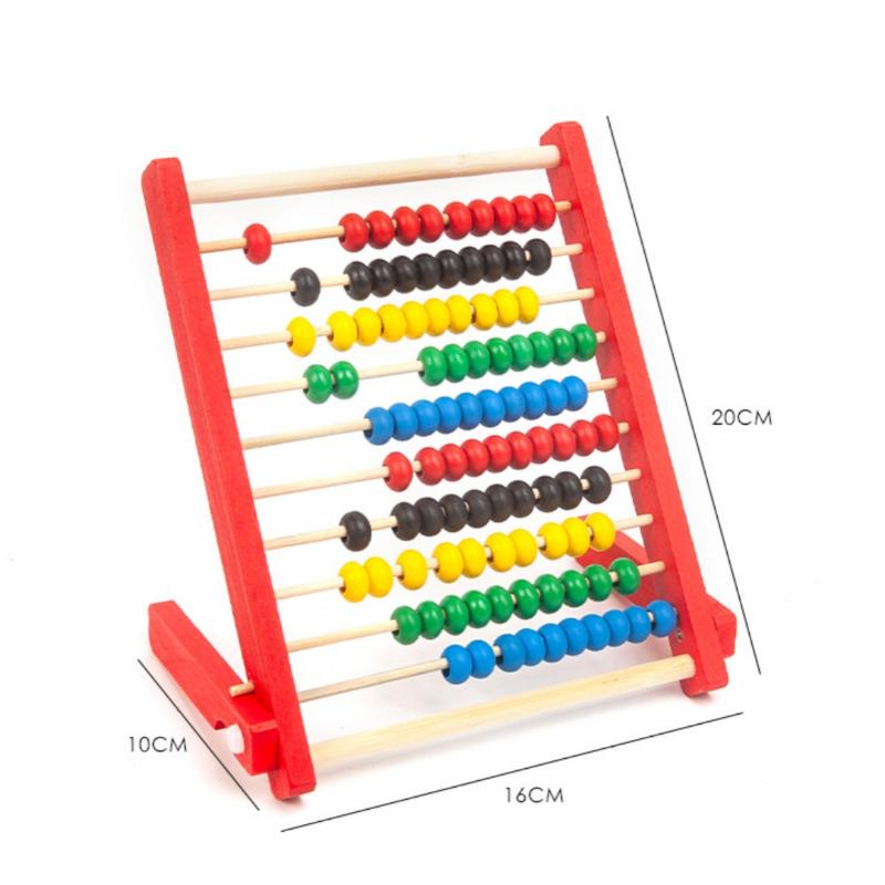 1Pcs Children'S Early Education Colorful Calculation Rack Ten Wooden Toys Montessori Teaching Aids Abacus Rack Gift