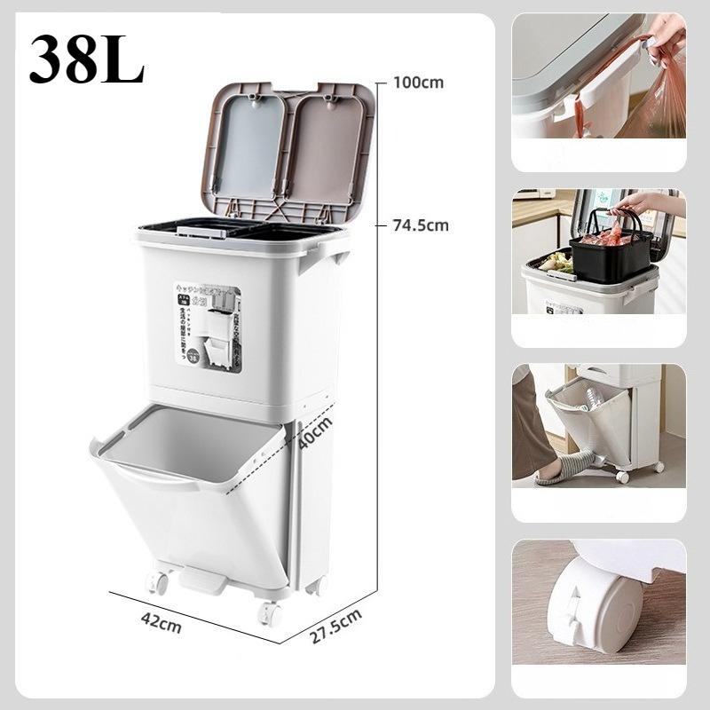 

Kitchen Trash Can Large Capacity Classification Trash Bin Multifunctional Pulley Drawer Garbage Bins Household Clean Accessories