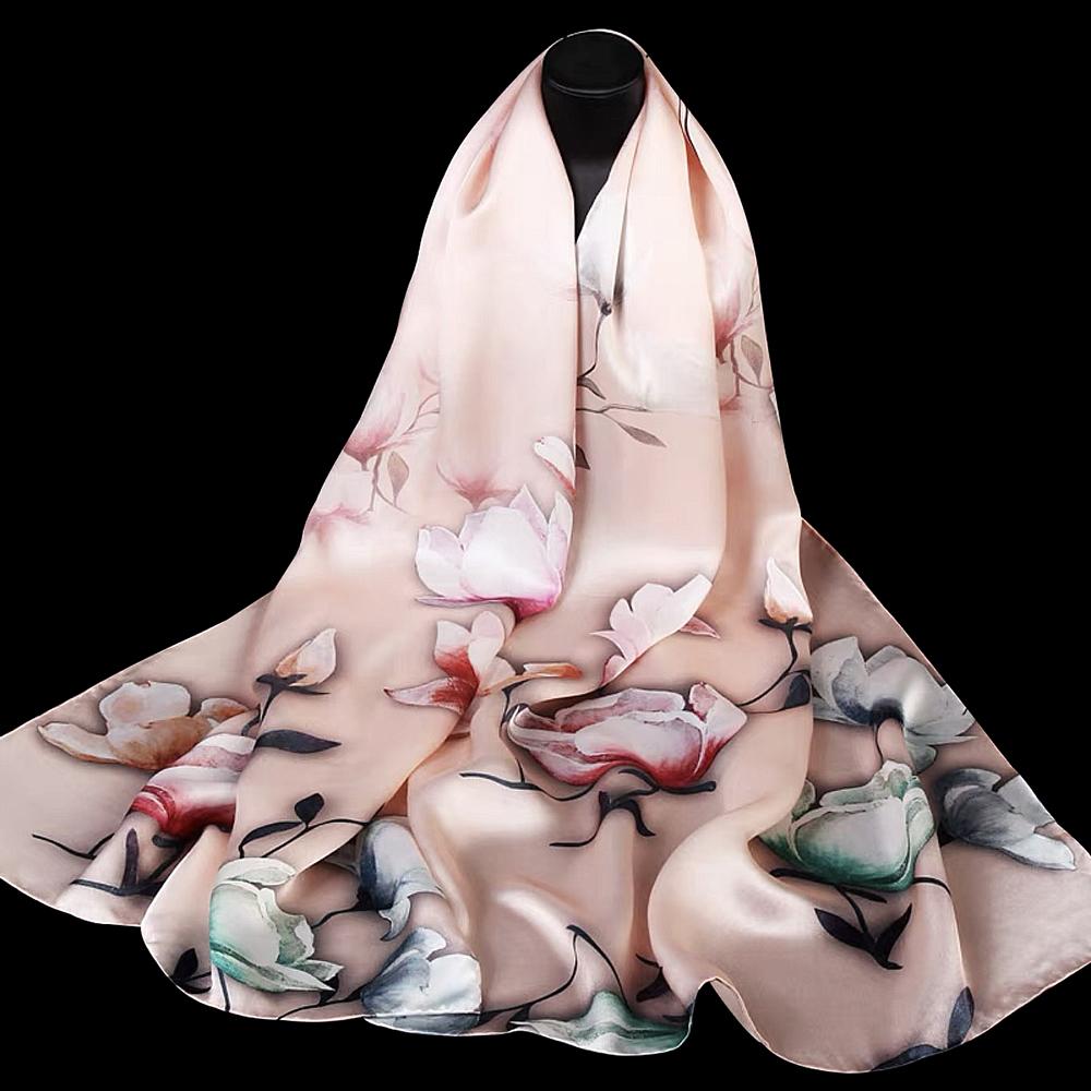 100% Чистый Тутовый Шелк Женский Длинный Шарф Повязка на Голову Шейный Платок Роскошное Женское Украшение для Волос Женская Бандана Шарфы для Сумки 53*170СМ