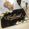 Brief und Blumen Fußmatte Willkommensmatte Küchenteppich Eingangstürmatte Bodendekoration Badematte Rutschfeste Fußmatte