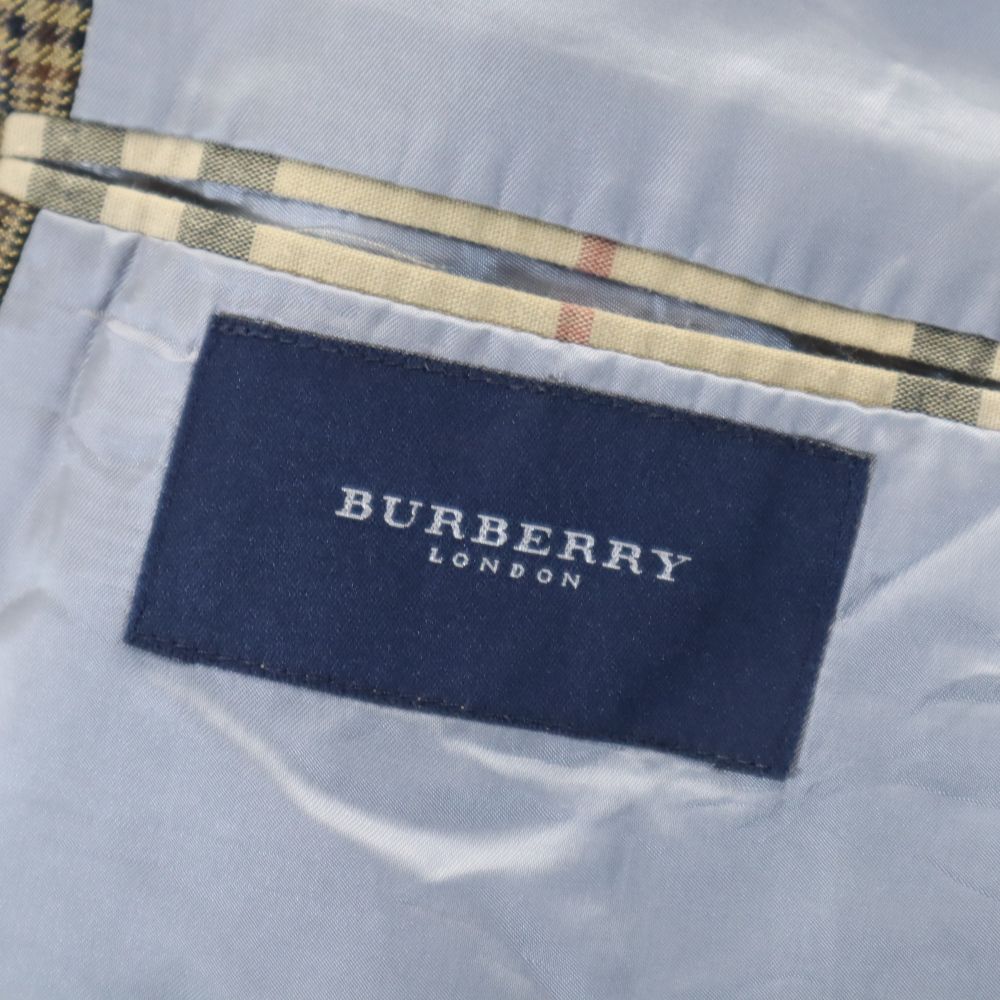 Burberry Check Pattern Tailored Jacket 52L Brown LONDON Men's Used