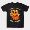 Heren Zwart Print T-shirt Vandaag Kies Ik Geweld - Boze Kat - Protest - Sassy Meme Geen-Knippen Transferpapier Print Katoenen T-shirt