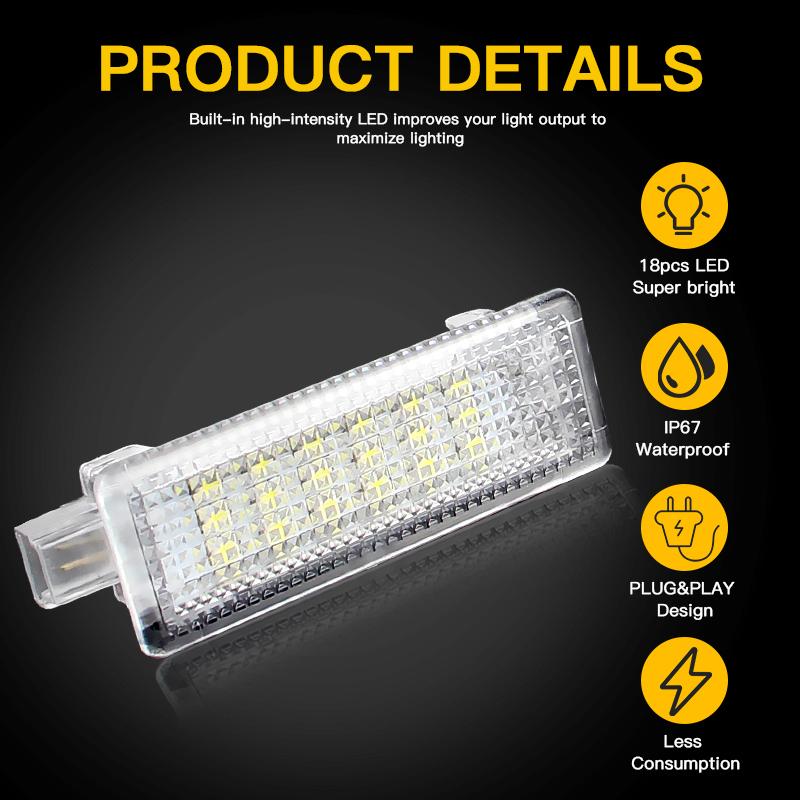 2pcs led For Ford Focus MK3 MK4 2012-2018 Ford C-Max 2013-2018 Boot Light Interior Trunk Luggage Compartment Lamp 6000k White