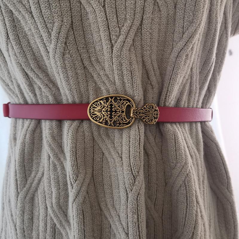 Waist Belt Leather Women Slim With Metal Clasp For Fashionable Outfits Casual