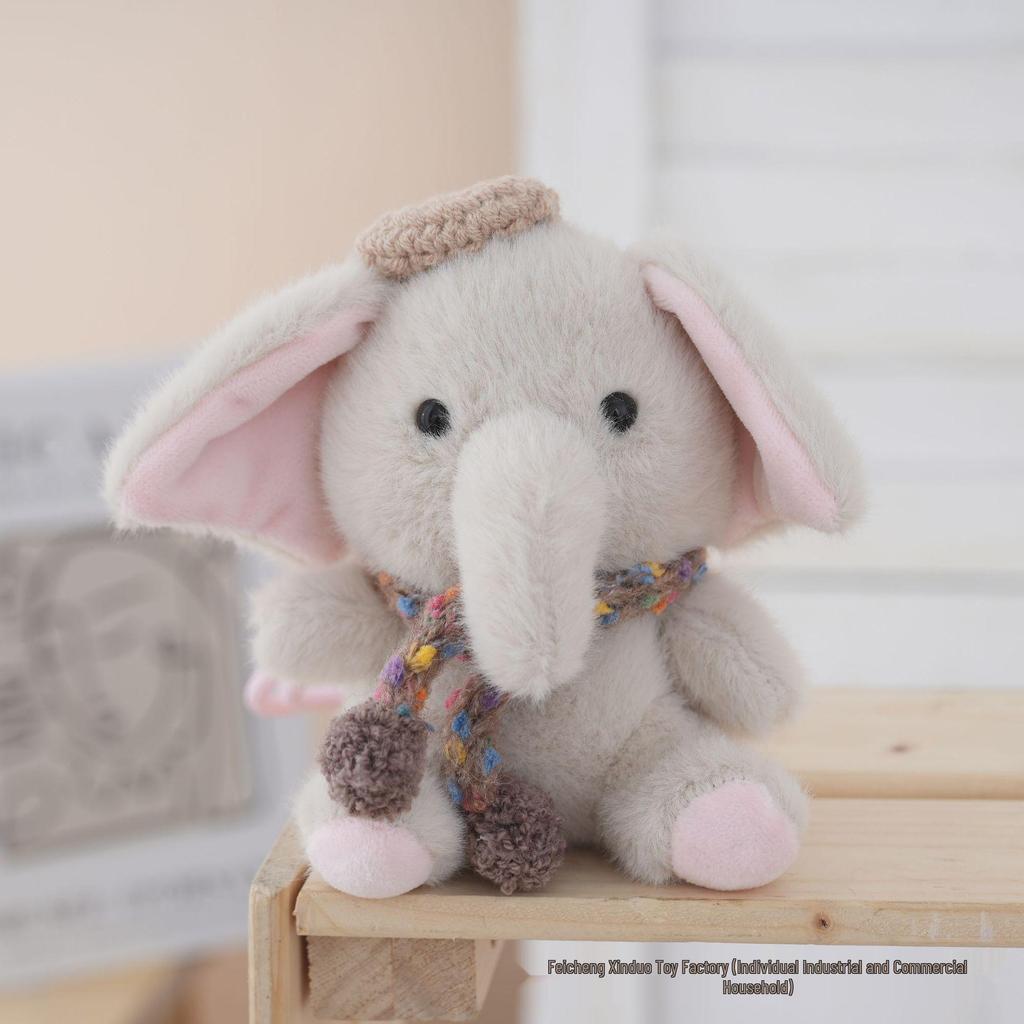 Cute Elephant Plush Keychain - Cartoon Couple Bag Pendant Fun Decoration
