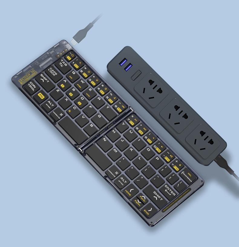 Portable Foldable Keyboard, Pocket Size Scissor Switch, Wireless Touchpad, Ergonomic Design, for PC Tablet Office