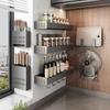 Danle 40CM Gunmetal Grey Wall-Mounted Kitchen Spice Rack