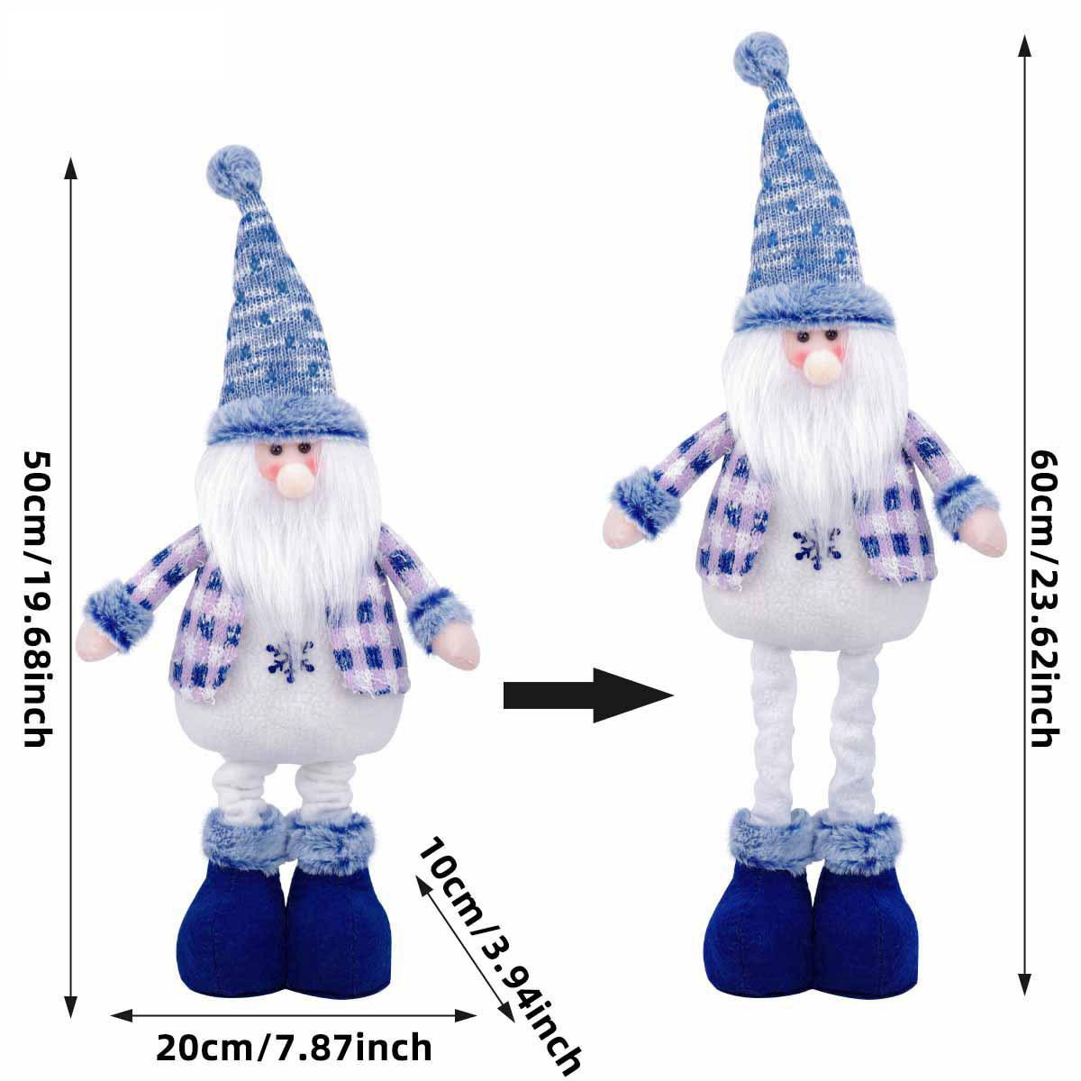 Blue Christmas Gnomes Plush Elf Decoration Standing Santa & Snowman Plush Christmas for Home Table Ornament Cute Xmas Gift
