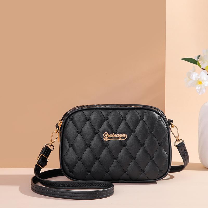 New fashion diamond square bag multi-layer pocket mobile phone change bag women's shoulder bag small