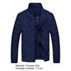 Solid Color Men Coat Stand Collar Top Two Pockets Zipper Closure Casual Jacket for Autumn