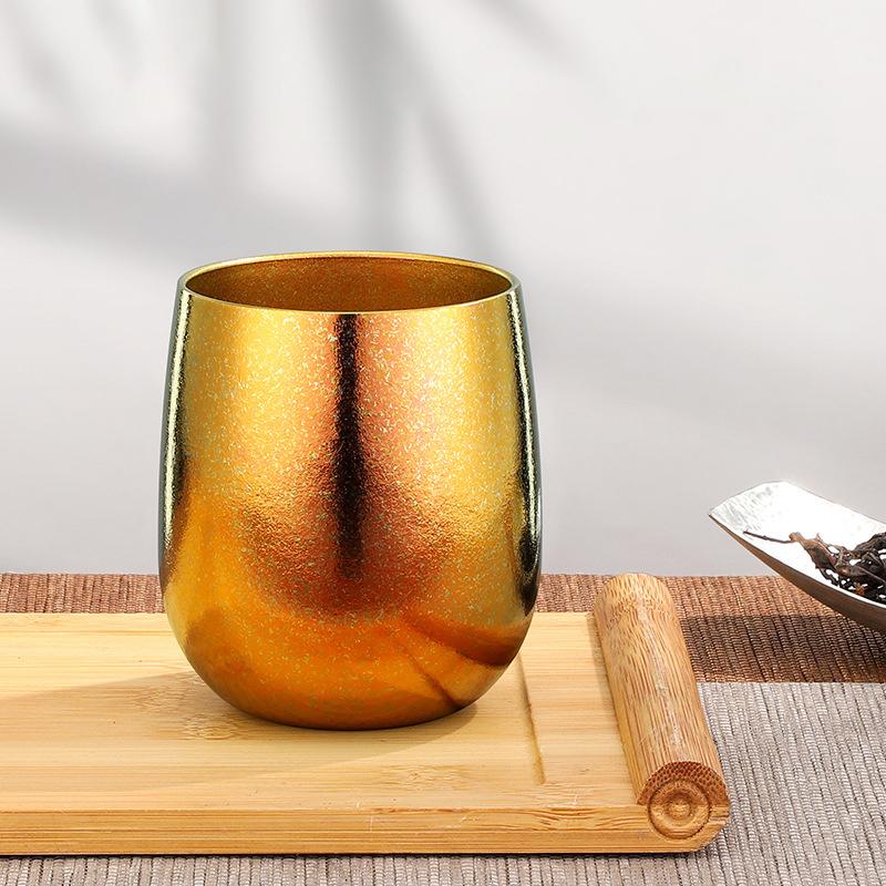 Ультралегкая титановая кружка с двойными стенками, 260/400 мл, термокружка для кофе для кемпинга и походов, без металлического привкуса, термокружка для чая 260ML 8OZ оранжевый