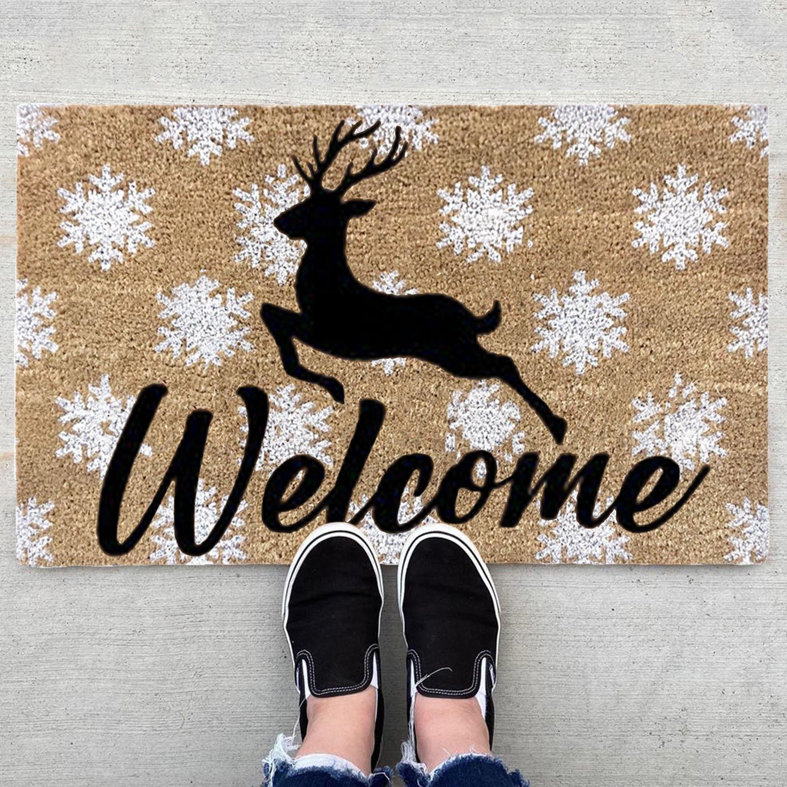 Christmas Decorations Mats Door Welcome Door Outside Christmas For Front Home Decor Blanket Fleece Throw Fast Shipping One Size