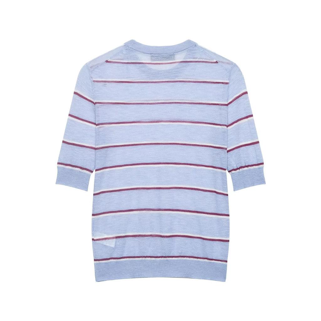 European and American Style, New Women's Clothing, Fashionable, Versatile, Cross-border Foreign Trade Striped Ultra-fine Knitted Sweater Women