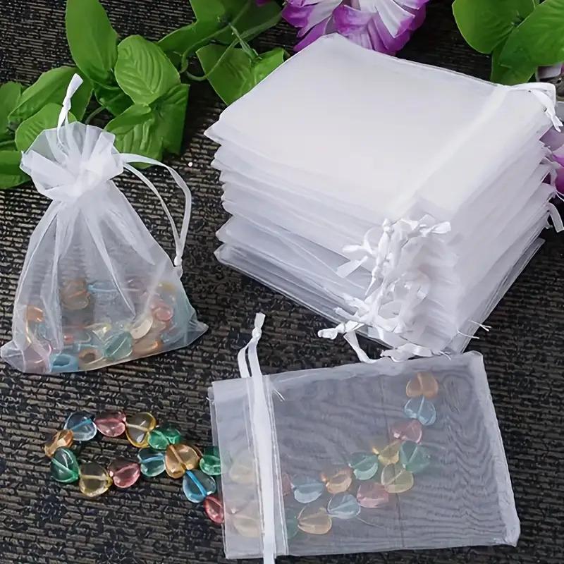 100pcs Organza Drawstring Transparent Gift Bag,Suitable for Wedding Gifts,Party Gifts,Jewelry,Candy Decorations,Wedding Gift Bag