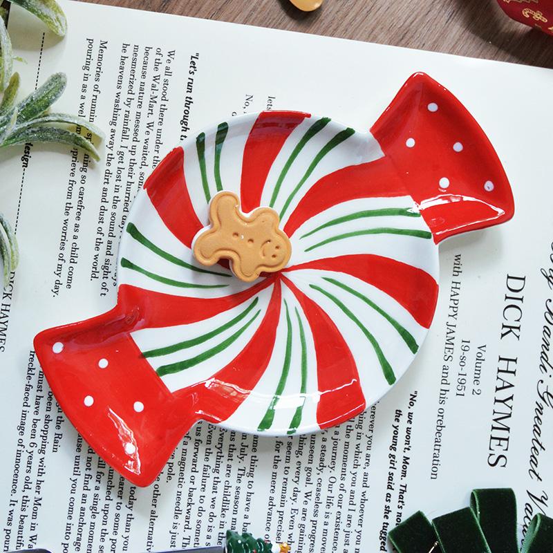 

Рождественская серия конфет в форме цветных блоков керамический рождественский подарок украшение десертный поднос