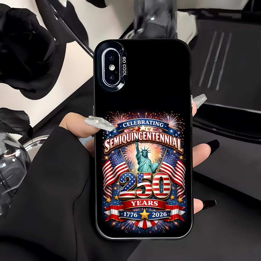 

USA 250th Anniversary Phone Case For IPhone 17 Air 16 E 15 14 Plus 13 12 11 Pro Max Colored Silver Cover iPhone 13 Pro Max