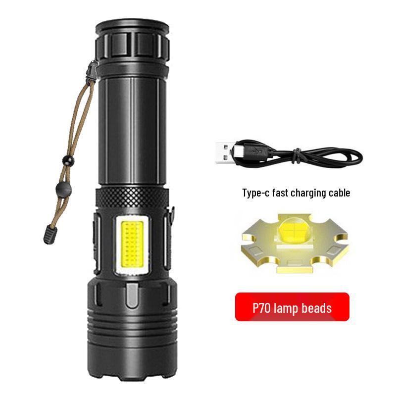 XHPp50 Aluminum Alloy Waterproof Flashlight with Telescopic Zoom & USB Charging