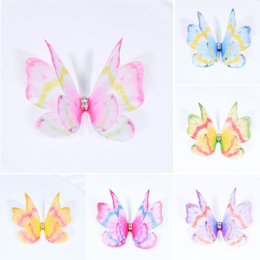 

Gradient Color Chiffon Butterfly Embroidered Patches Bridal Hair Accessories 07