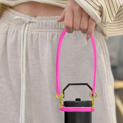 Water Bottle Handle Silicone Water Bottle Handle Strap for 12-40 Oz Bottles Adjustable Water Cup Accessories for Walking Hiking Traveling